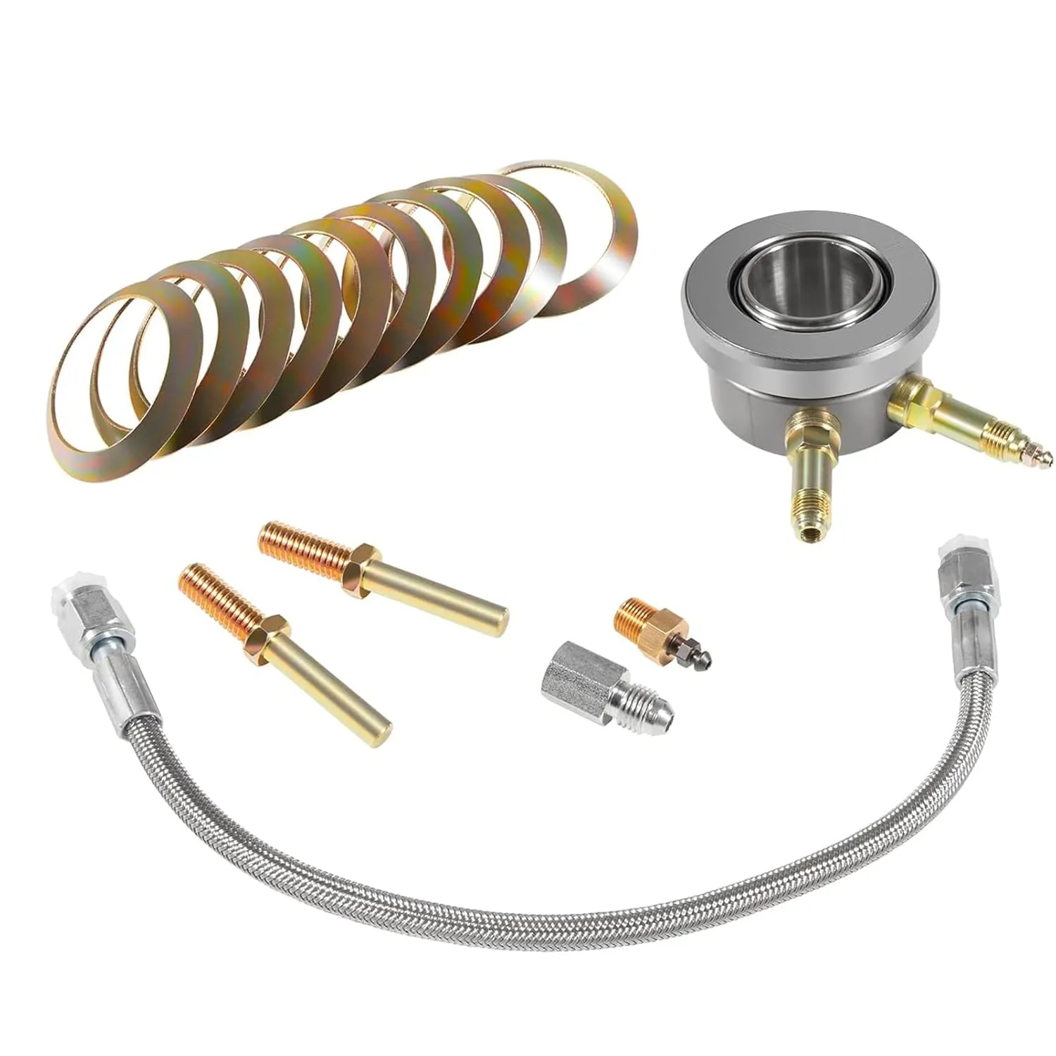 YMT Replace for 82876 T-5 Stock Clutch Hydraulic Throwout Bearing & Hose Kit Fits for GM-Style Borg-Warner T-5 transmissions