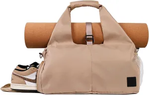 Yoga Bag for Women, Carryall Polyester Yoga Gym Bag Tote Bag for Pilates Bag Shoulder for Travel Office Beach Workout