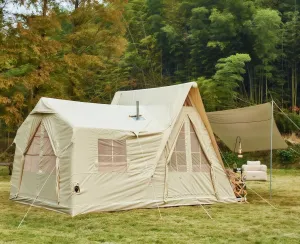 YOLENY Inflatable Tents for Camping, 4/6/8/10/12 Person Tent with TPU Skylight, Mesh Windows & Pump, Easy Setup 4 Season Glamping Tent, Waterproof & Windproof