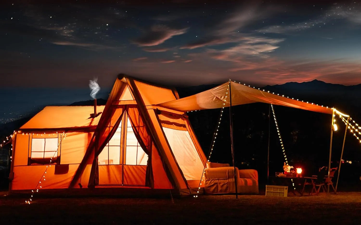 YOLENY Inflatable Tents for Camping, 4/6/8/10/12 Person Tent with TPU Skylight, Mesh Windows & Pump, Easy Setup 4 Season Glamping Tent, Waterproof & Windproof