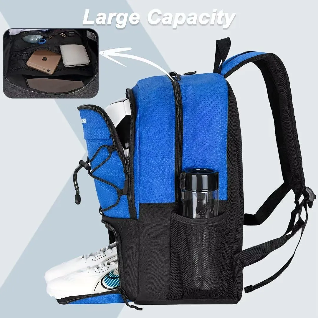 Youth Soccer Backpack - Soccer Bag with Shoes and Ball Compartment Sports Bag for Basketball Volleyball Football