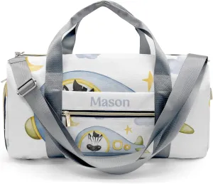 Zebra Helicopter Watercolor Personalized Duffel Bag,Custom Travel Gym Bag with Name,Waterproof Sports Overnight Bag with Shoe Compartment & Shoulder Strap