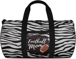 Zebra Stripe American Football Print Travel Duffel Bag Sports Gym Wear Resistant Duffle Bag with Strap and Internal Anti-theft Pocket for Women Men