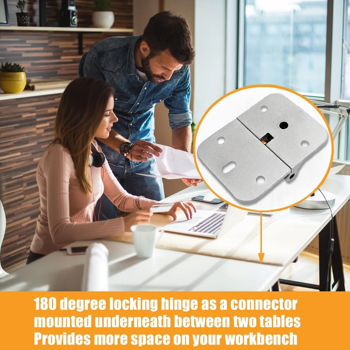 Zinc Alloy Adjustable Locking Hinges 180 Degree,Drop Leaf Table Hinge,with Copper Parts Torque Hinges,Desktop Docking Hinge 4 Pcs