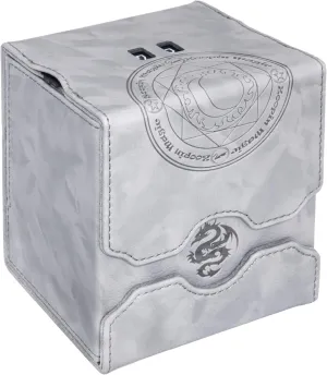 Zoopin Leather Deck Box with Built-in Spinning Life Counter Light Gray for MTG,Yugioh,Pokeman,TES Legacy,Munchkins CCG Decks and Also Small Tokens or Dice- Hold 100 Sleeved Cards or 150 Naked Cards …